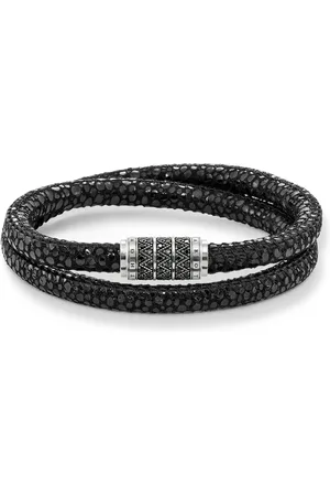 Thomas Sabo Bracelets, female, , ONE SIZE, Bracelet Zig Zag Leather /Silver Ub0004-837-11