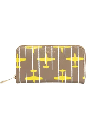 Trussardi Airplane-themed Leather Wallet with Zip