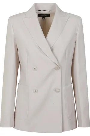 Max Mara Blazers, female, , S, Wool Blazer Oatmeal Double-Breasted Jacket