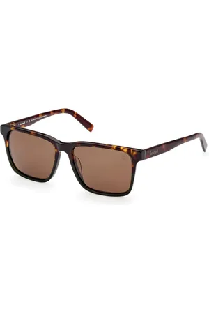Timberland Sunglasses, unisex, , 56 MM, Square Polarized Sunglasses Havana