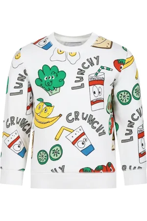 Stella McCartney Sweatshirts, unisex, , 10 Y, Multicolored Print White Sweatshirt