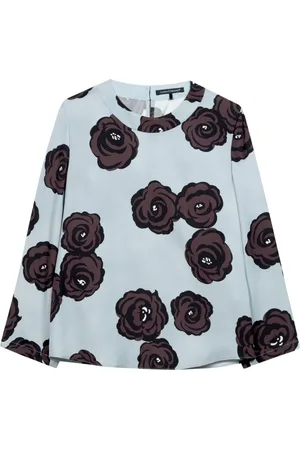 Luisa Cerano Blouses, female, , S, Flower-Print Blouse, ¾-Sleeves, Viscose