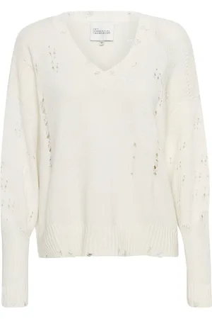 My Essential Wardrobe V-neck Knitwear, female, , M, V-Neck Pullover Jumper with Hole Details