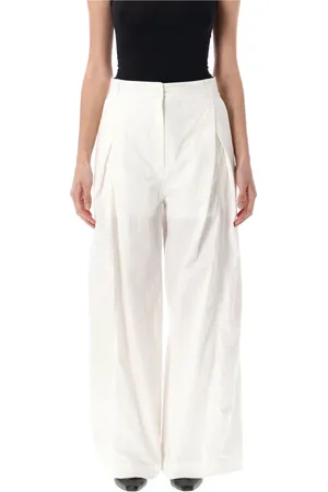 Low Classic Pleated Wide Leg Trousers