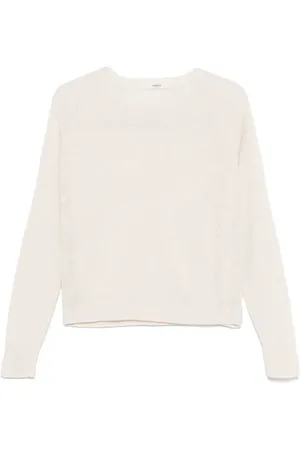 BARENA Sand Linen Cotton Crew Neck Jumper
