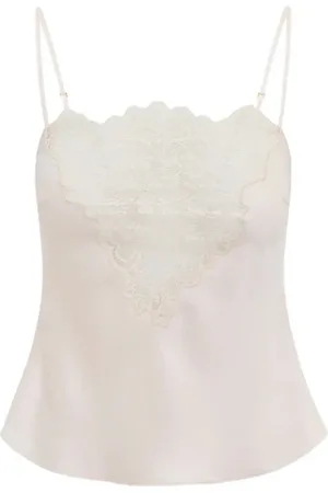 LOVESHACKFANCY Satin Lace Cami Top