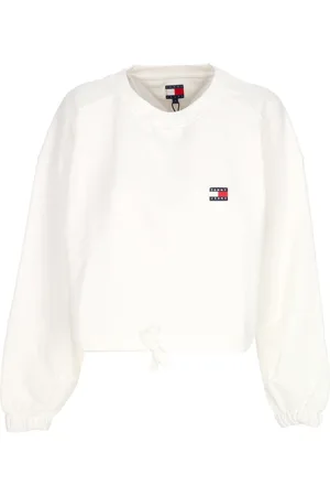 Tommy Hilfiger Cropped Crewneck Sweatshirt with Badge Detail