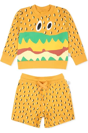 Stella McCartney Sport Sets, unisex, , 3 M, Short Sports Suit with Hamburger Print