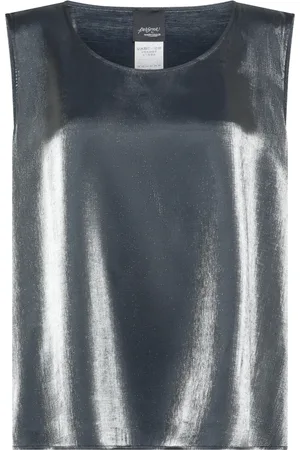 Persona by Marina Rinaldi Silver Sleeveless Top Straight Cut