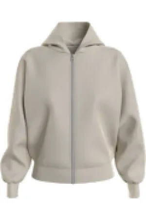 Calvin Klein Zip-throughs, female, , 2XL, Tape Zip-Through Sweatshirt Eggshell