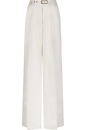 ZIMMERMANN Wide Trousers, female, , M, Matchmaker Wide Leg Pant in Ivory