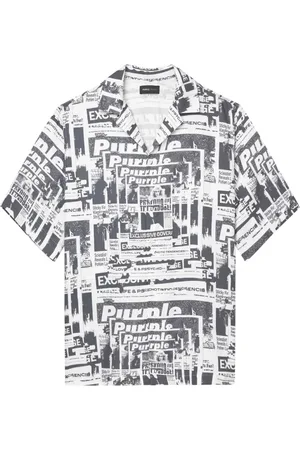 Purple Brand Short Sleeve Shirts, male, , 2XL, Graphic Print Button-Up Shirt