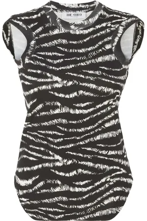 The Attico Sleeveless Tops, female, , M, Zebra Print Tank Top