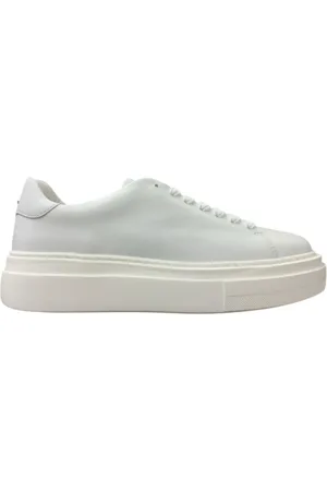 Paciotti Sneakers, male, , 9 UK, Leather Trainers with Silver Sword Logo