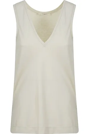 ZANONE Black Cotton V-Neck Tank Top