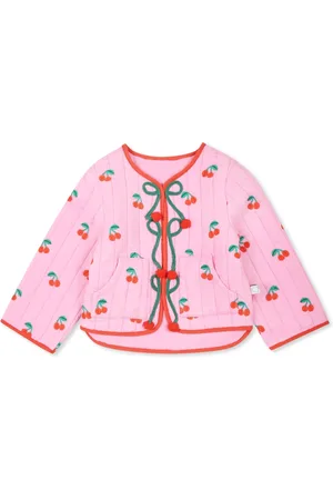 Stella McCartney Cherry Embroidered Pink Quilted Jacket