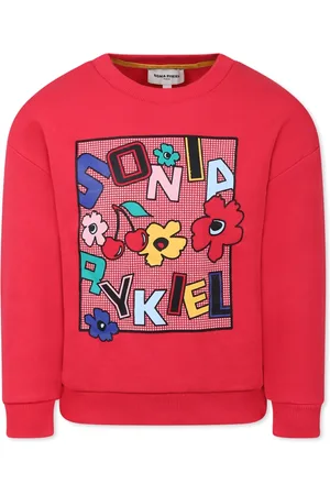 Sonia by Sonia Rykiel Sweatshirts, unisex, , 5 Y, Fuchsia Sweatshirt with Logo and Flowers
