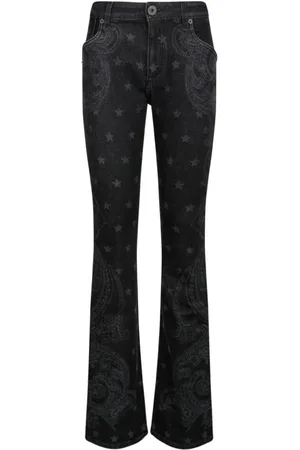 Balmain Boot-cut Jeans, female, , S, Star and Paisley Print Jeans