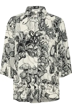 Soaked in Luxury Blouses, female, , 2XL, Nightsky Touile De Jouy Shirt