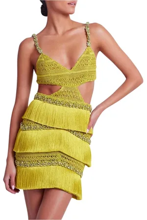 PATBO Party Dresses, female, , 2XS, Beaded Fringe Mini Dress Absinthe