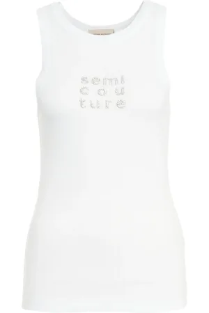 SEMICOUTURE Tank Top with Logo Embroidery