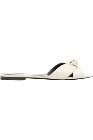 Saint Laurent Leather Slides with Open Toe
