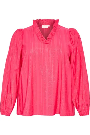 Kaffe Blouses, female, , 5XL, Feminine V-Neck Raspberry Blouse
