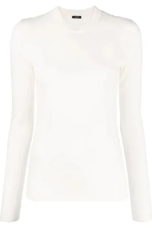 Joseph Round-neck Knitwear, female, , L, Cashair Ivory Necklace