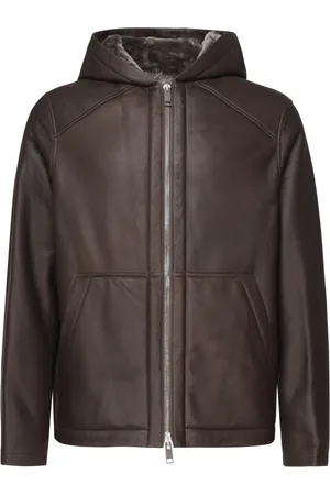 YVES SALOMON Alpes Leather Jacket with Integrated Hood