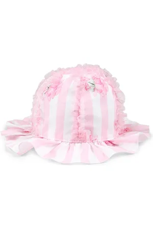 MONNALISA Hats & Caps, unisex, , 48 CM, Cotton Cloche with Lace Ruffles