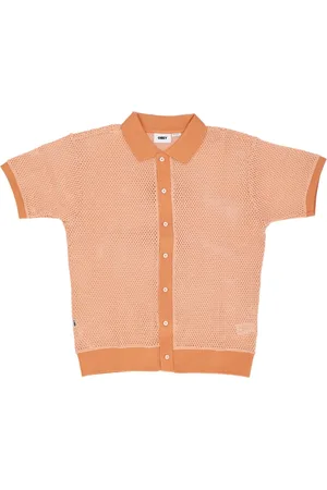 Obey Short Sleeve Polo Shirt Peach Sand