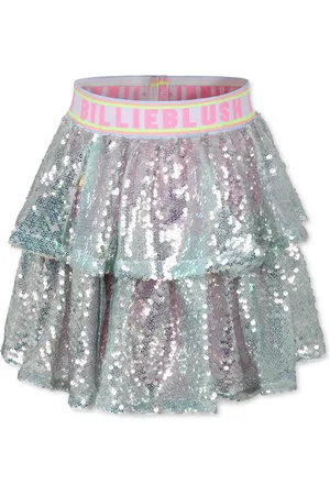 Billieblush Skirts, female, , 12 Y, Sequin Flounce Skirt in Silver