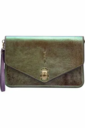 CLARIS VIROT Clutches, female, , ONE SIZE, Moon Leather Rivet Clutch Handbag