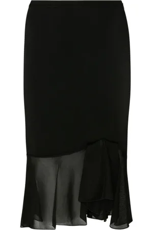 Tom Ford Midi Skirts, female, , S, Midi Skirt with Irregular Ruffles
