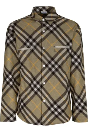 Burberry Casual Shirts, male, , L, Checked Shirt Jacket