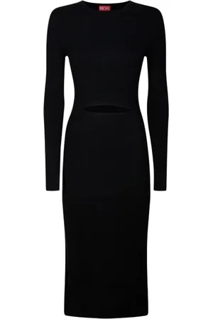 Diesel Knitted Dresses, female, , M, Cut Out Wool Blend Dress