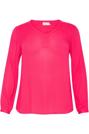 Kaffe Blouses, female, , 7XL, Raspberry V-Neck Blouse