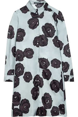 Luisa Cerano Shirt Dresses, female, , L, Silk Satin Shirt Dress with Floral Print