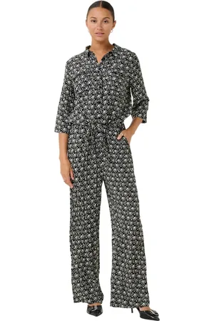 Kaffe Jumpsuits, female, , XL, Retro Print Jumpsuit with Shirt Collar