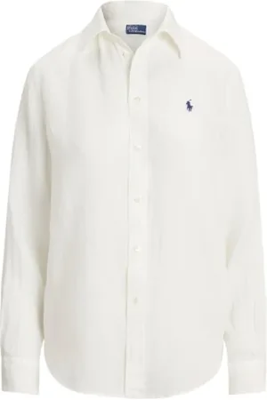 Ralph Lauren Shirts, female, , XL, Linen Shirt with Iconic Logo