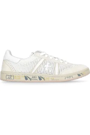 Premiata Sneakers, female, , 5 UK, Ivory Leather Trainers Round Toe Logoed