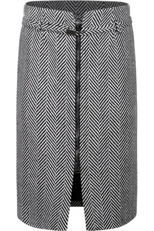 Tom Ford Pencil Skirts, female, , 2XS, Chevron Pattern Midi Pencil Skirt