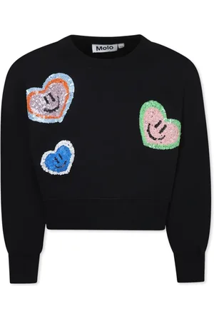 Molo Sweatshirts, unisex, , 3 Y, Sequin Hearts Crop Sweatshirt