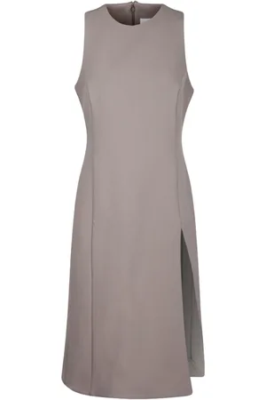 Ami Midi Dresses, female, , XS, Beige Fitted Slit Dress