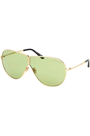 Tom Ford Sunglasses, unisex, , ONE SIZE, Gold Frame Green Lens Sunglasses