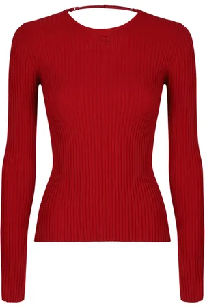 Courrèges Round-neck Knitwear, female, , S, Jumper with Lingerie Detail