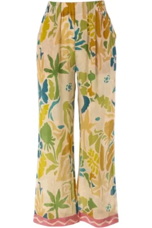 JcSophie Wide Trousers, female, , XS, Beige Viscose Wide Leg Trousers