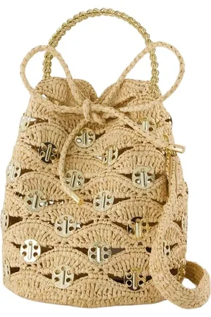 Paco rabanne Bucket Bags, female, , ONE SIZE, Metal Neutral Purse with Brown Strap
