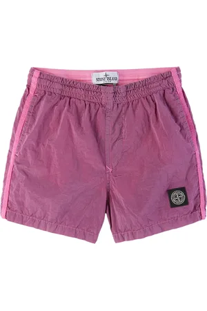 Stone Island Swimming Trunks, male, , 3 Y, Fuchsia Swim Shorts with Compass Motif