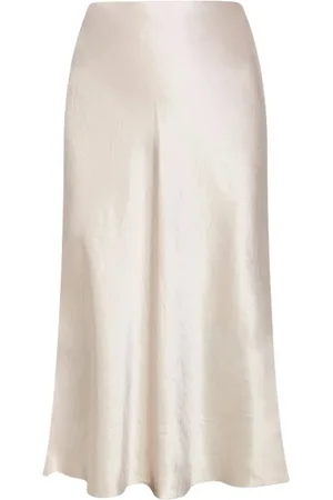 Vince Midi Skirts, female, , M, Satin Midi Skirt Slip Style